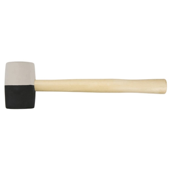 Киянка TOPEX  450гр, резиновая черно-белая, деревянная рукоятка, d58мм 