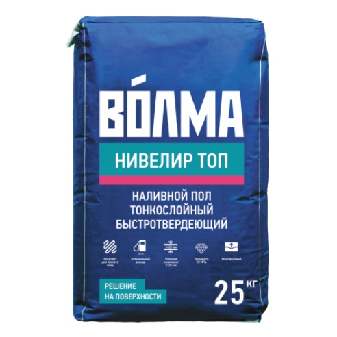 Смесь сухая цементная напольная ВОЛМА-Нивелир ТОП 25 кг(48) ВЛГ-МКП