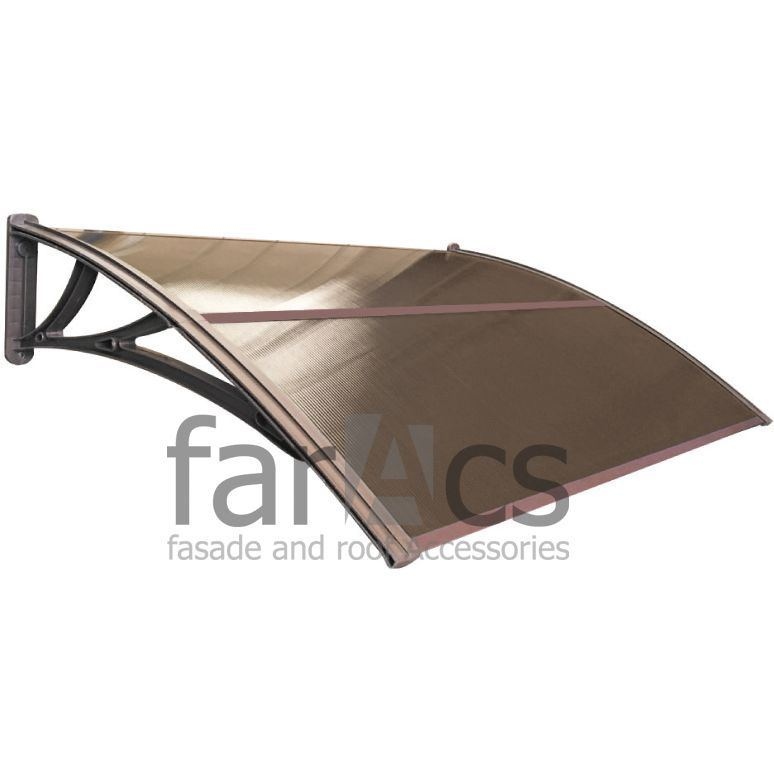 Faracs козырек усиленный бронзовый с коричневыми кронштейнами (УКК-ПБ) 1500*1070*315