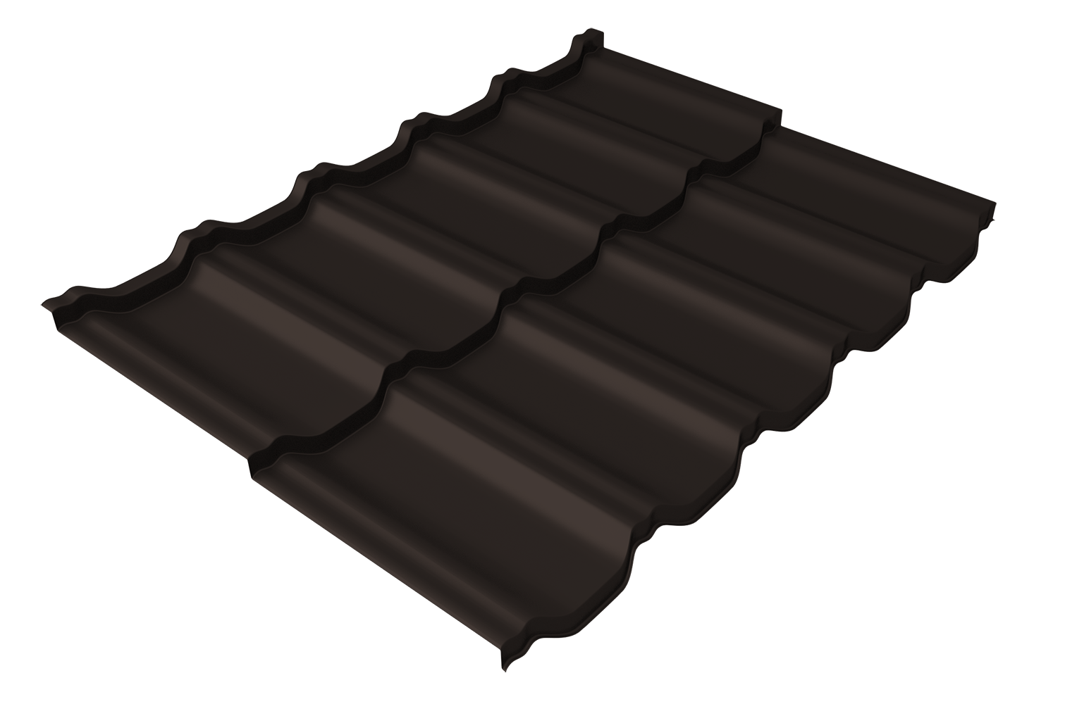 Металлочерепица модульная квинта Uno Grand Line c 3D резом 0,45 Drap RR 32 темно-коричневый