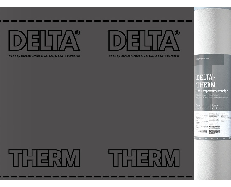 Мембрана диффузионная Delta-Therm Plus термостойкая для металлических кровель, с двумя зонами проклейки (75м2)