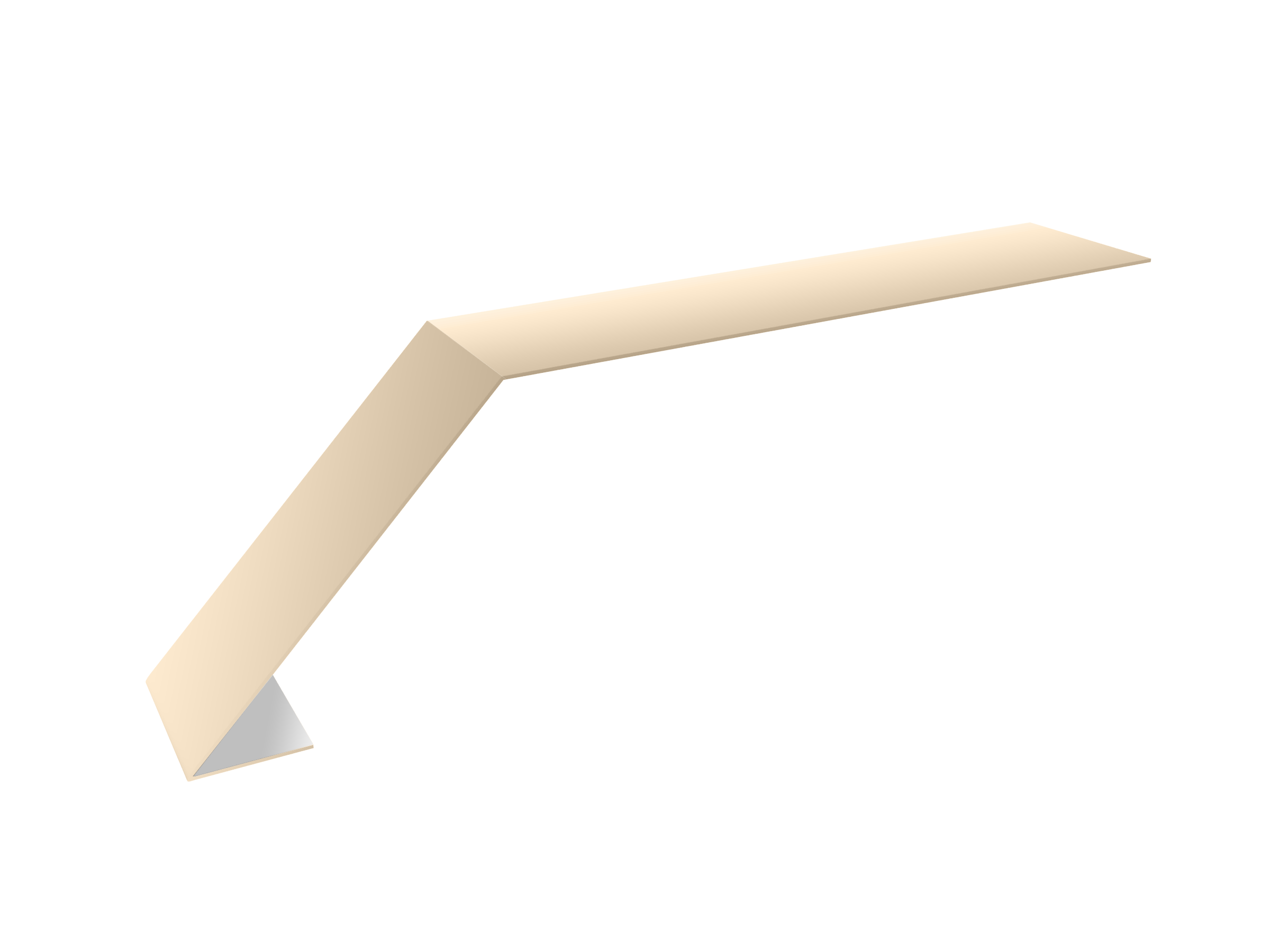 Планка карнизная для мягкой кровли 100х60 0,45 Drap TX RAL 1015 светлая слоновая кость (3м)