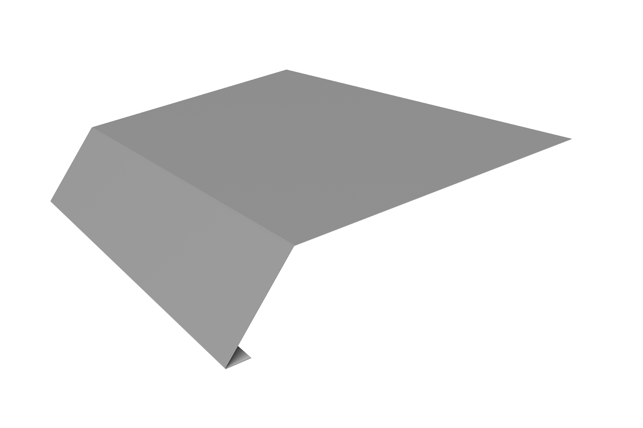 Планка карнизная 135х50 Фартук S14 над желобом 0,45 PE с пленкой RAL 9006 бело-алюминиевый (2м)