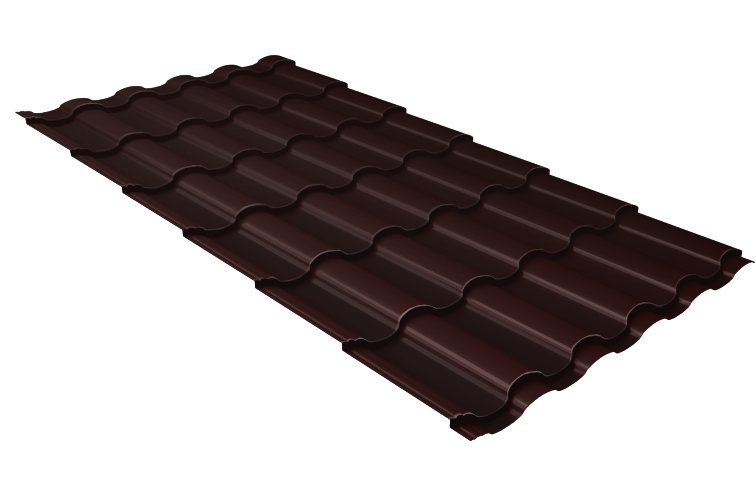 Металлочерепица кредо GL 0,5 PE RAL 8017 шоколад