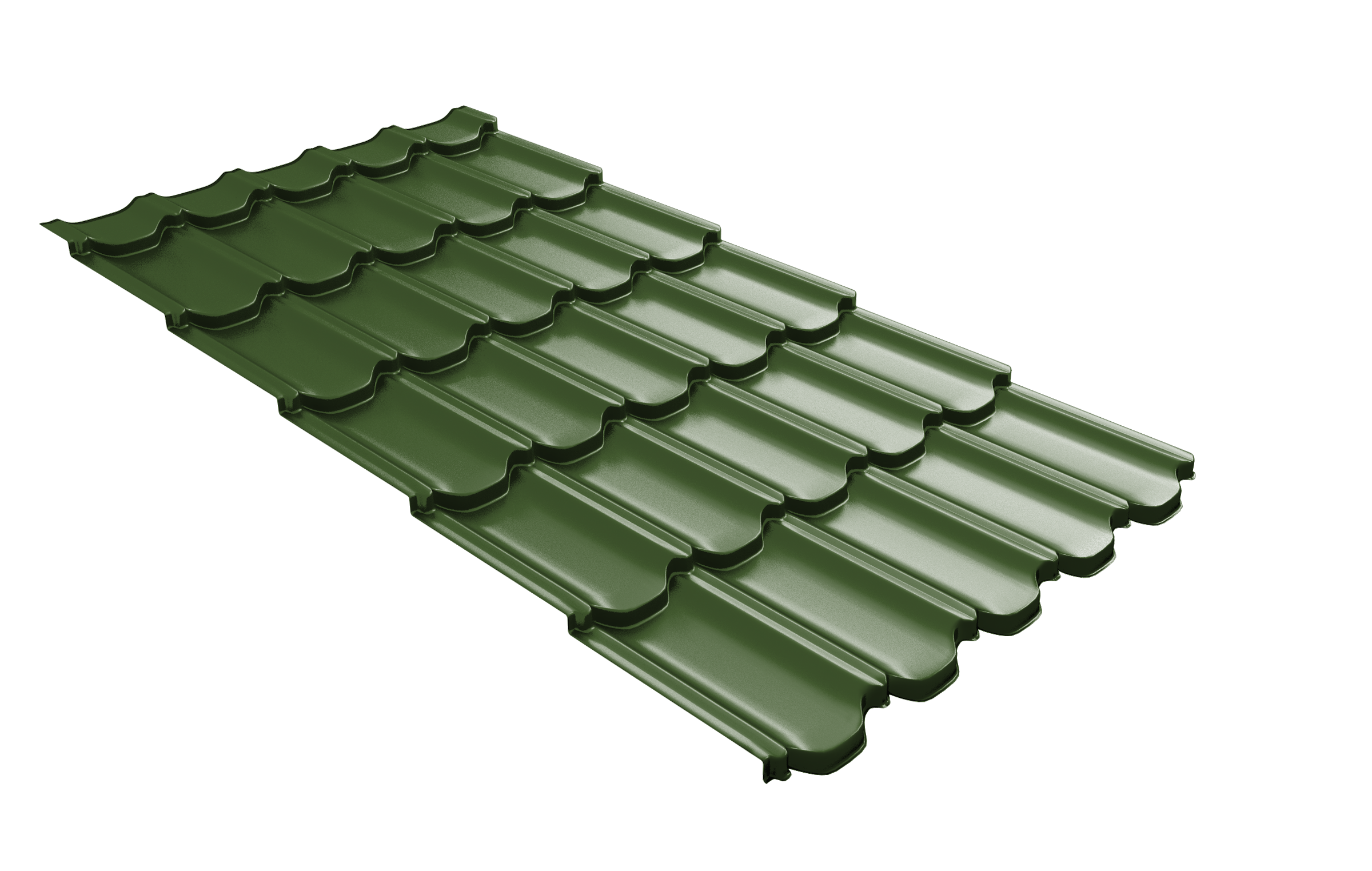 Металлочерепица квинта плюс Grand Line c 3D резом 0,45 PE RAL 6002 лиственно-зеленый