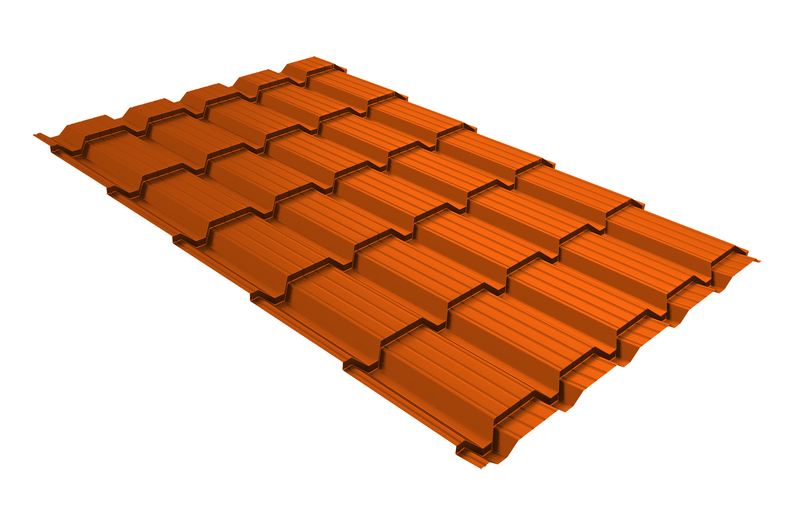 Металлочерепица Верховье квадро профи Grand Line 0,45 PE RAL 2004 оранжевый