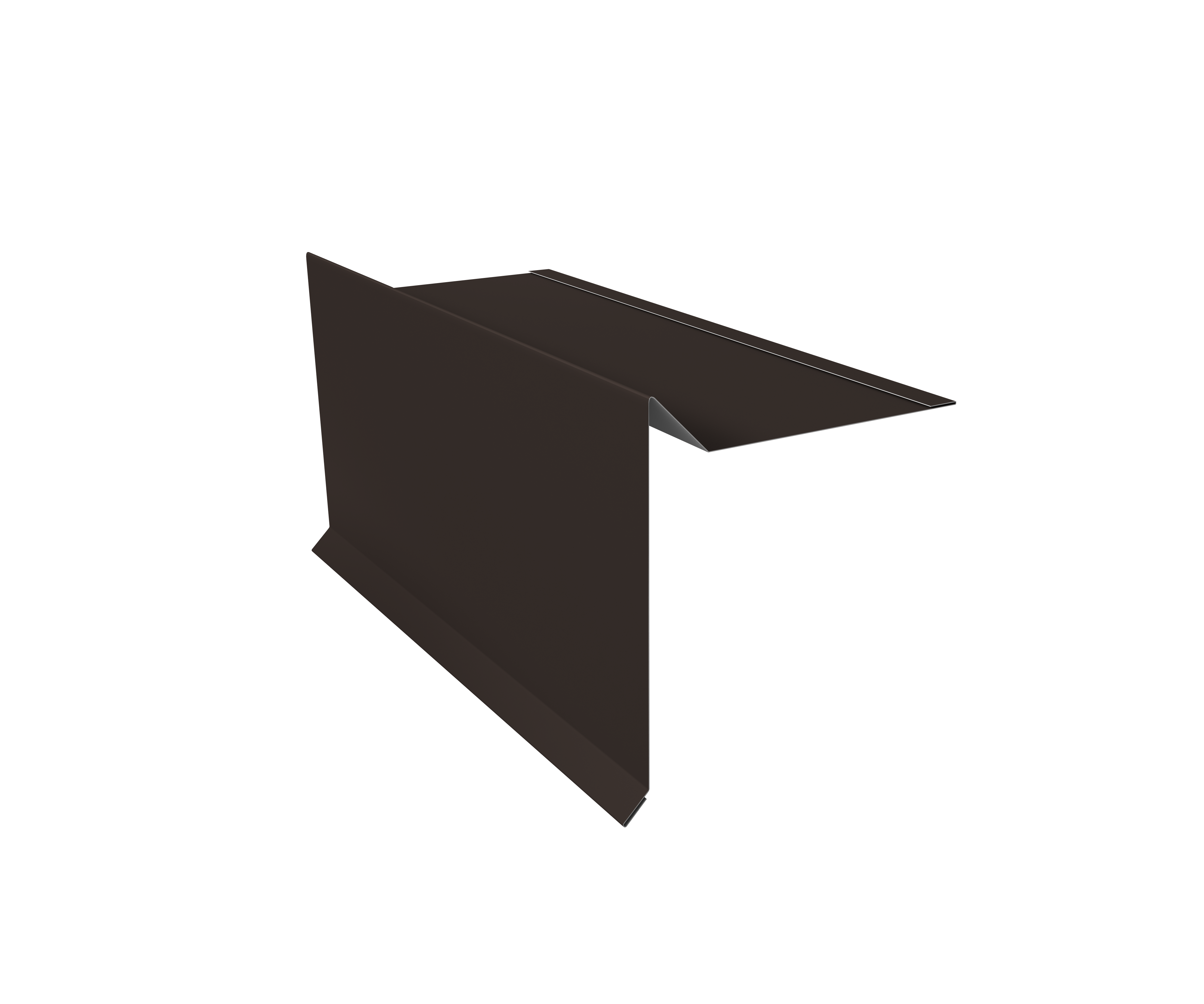Планка ветровая с отгибом для мягкой кровли 100х20х70 0,5 Satin Matt TX RR 32 темно-коричневый (3м)