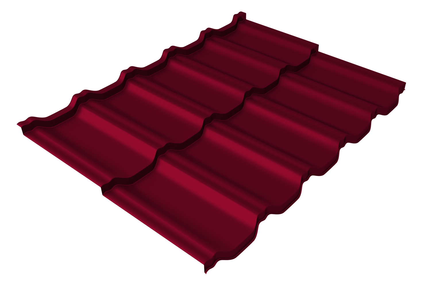 Металлочерепица модульная квинта Uno Grand Line c 3D резом 0,45 PE RAL 3003 рубиново-красный