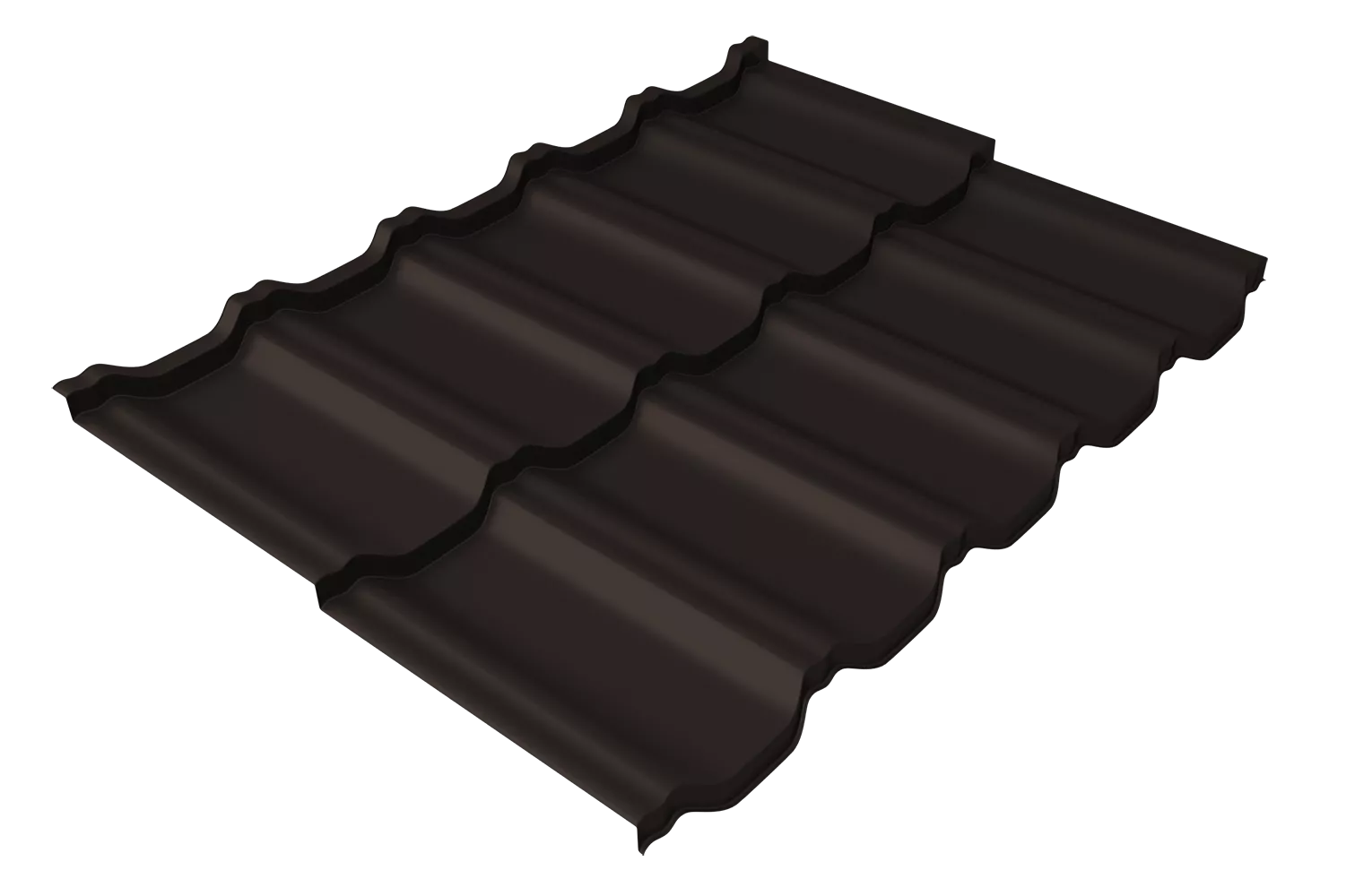 Металлочерепица модульная квинта Uno Grand Line c 3D резом 0,45 PE RR 32 темно-коричневый