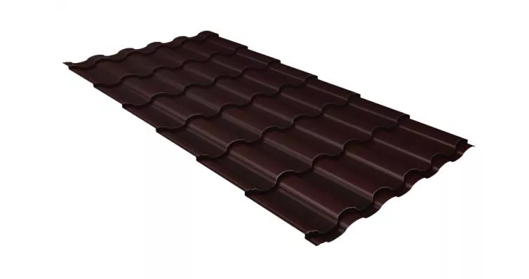 Металлочерепица кредо 0,45 Drap TwinColor RAL 8017 шоколад