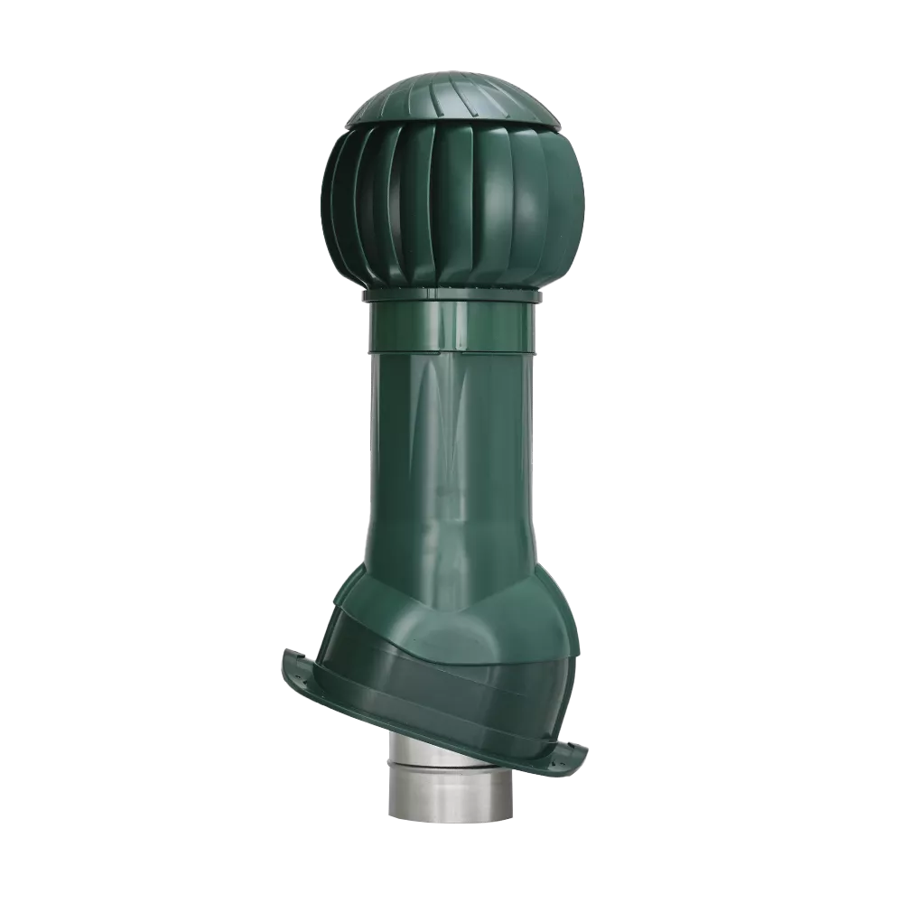 Комплект вентиляции Gervent для кровли Монтеррей, 160 мм, труба изолированная 125 мм, RAL 6005, зеленый мох