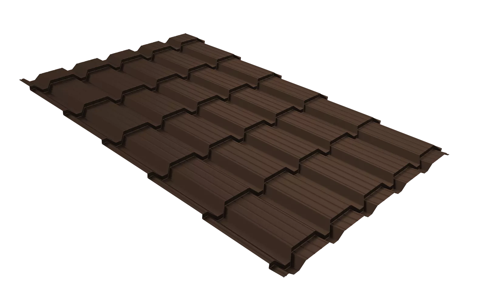 Металлочерепица Верховье квадро профи Grand Line 0,45 Drap ST RAL 8017 шоколадно-коричневый
