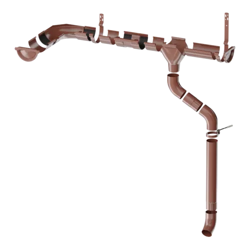 ТЕХНОНИКОЛЬ Металлическая водосточная система, труба d 90 мм, 1 м.п., коричневый