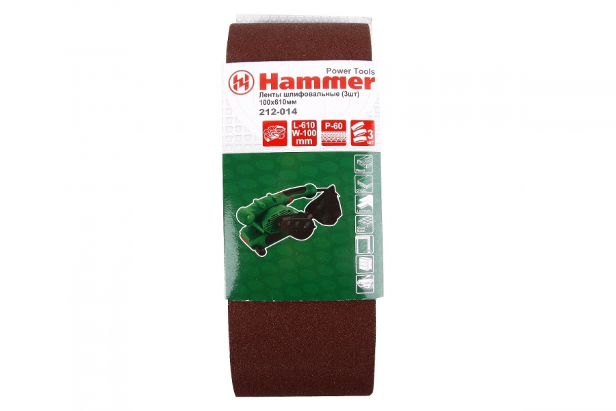 Лента шлиф. Hammer 100х610  Р 60  по 3 шт.