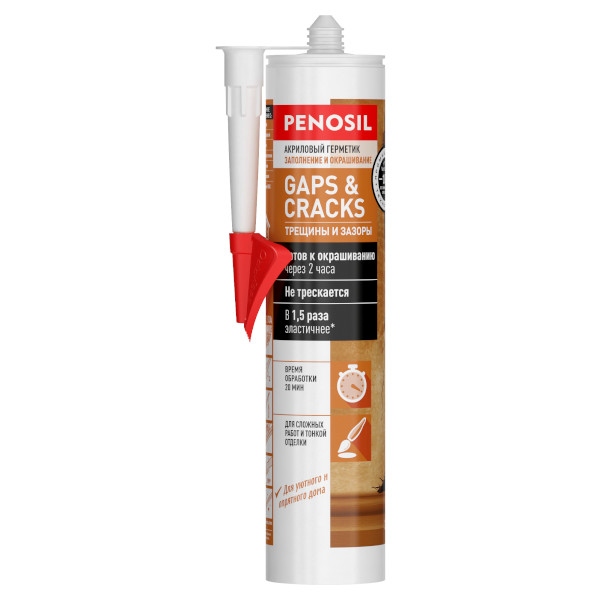 PENOSIL Gaps & Cracks Acrylic Sealant, акрил. герметик, ТРЕЩИНЫ И ЗАЗОРЫ, 310 мл (12шт)