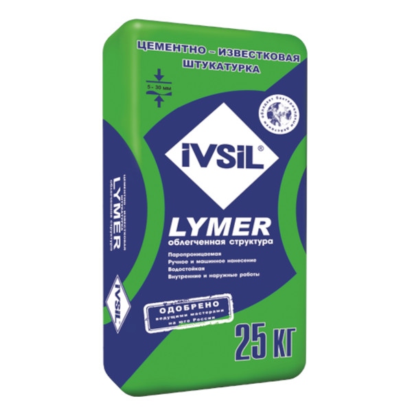 Штукатурка IVSIL LYMER цементно-известковая 25кг (48)