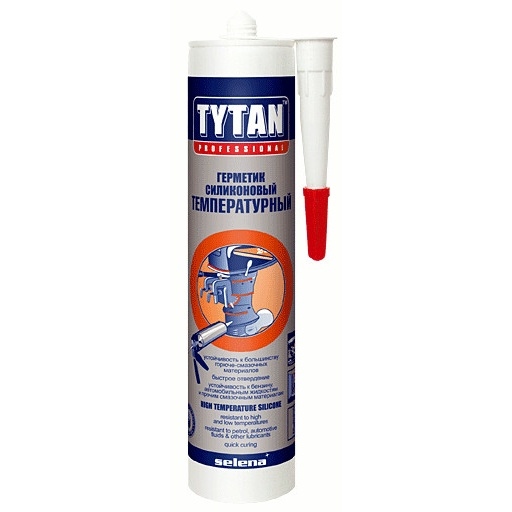 Tytan Professional Герметик Силиконовый Высокотемпературный красный 310мл(12)