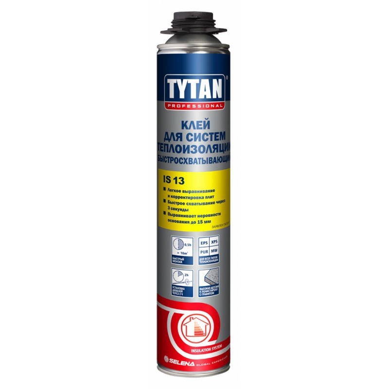 Tytan Professional IS 13 Клей для систем теплоизоляции быстросхватывающий 870 мл (12) до 15м кв