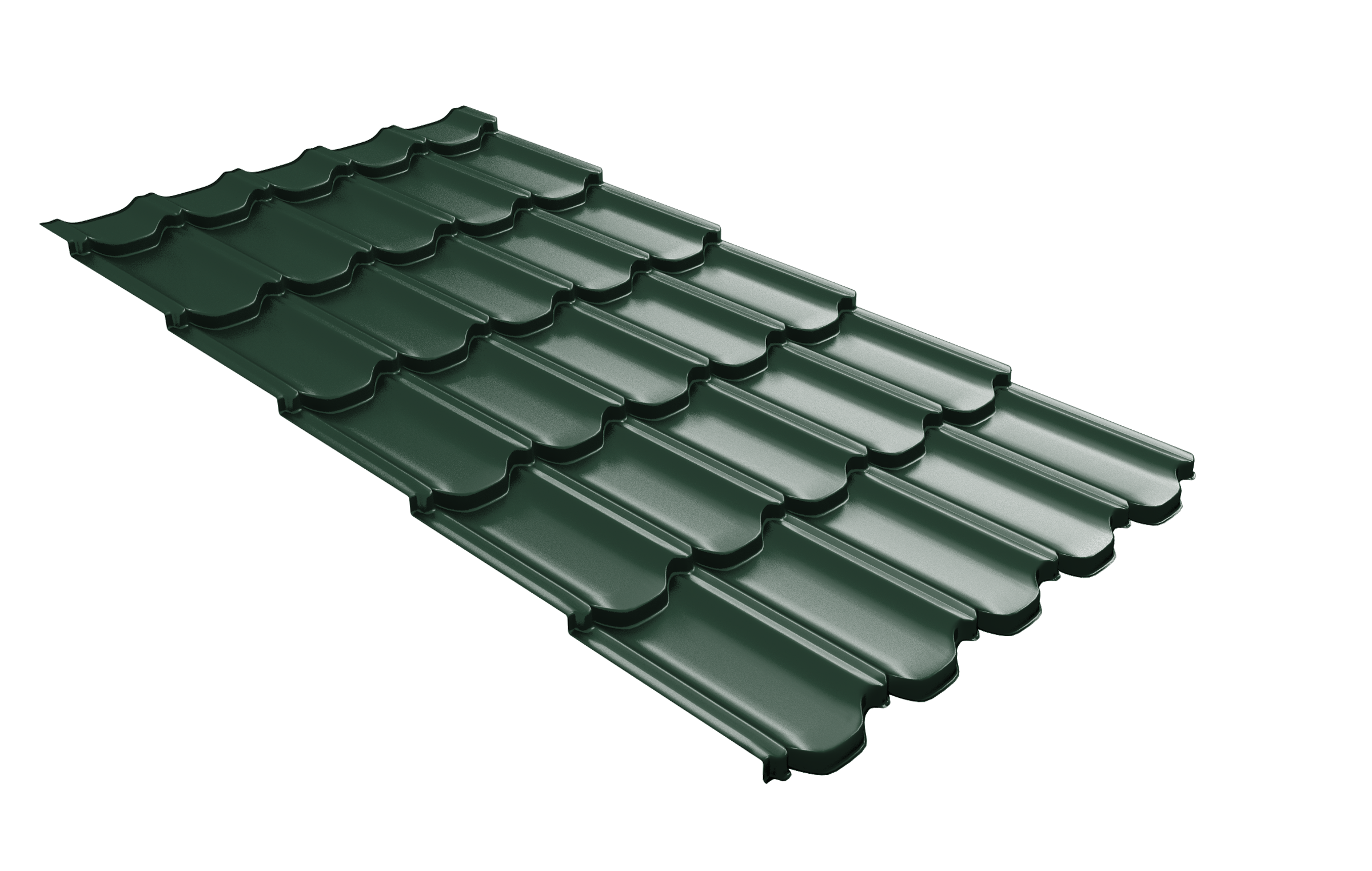 Металлочерепица квинта плюс Grand Line c 3D резом 0,45 Драп ТХ RAL 6005 зеленый мох