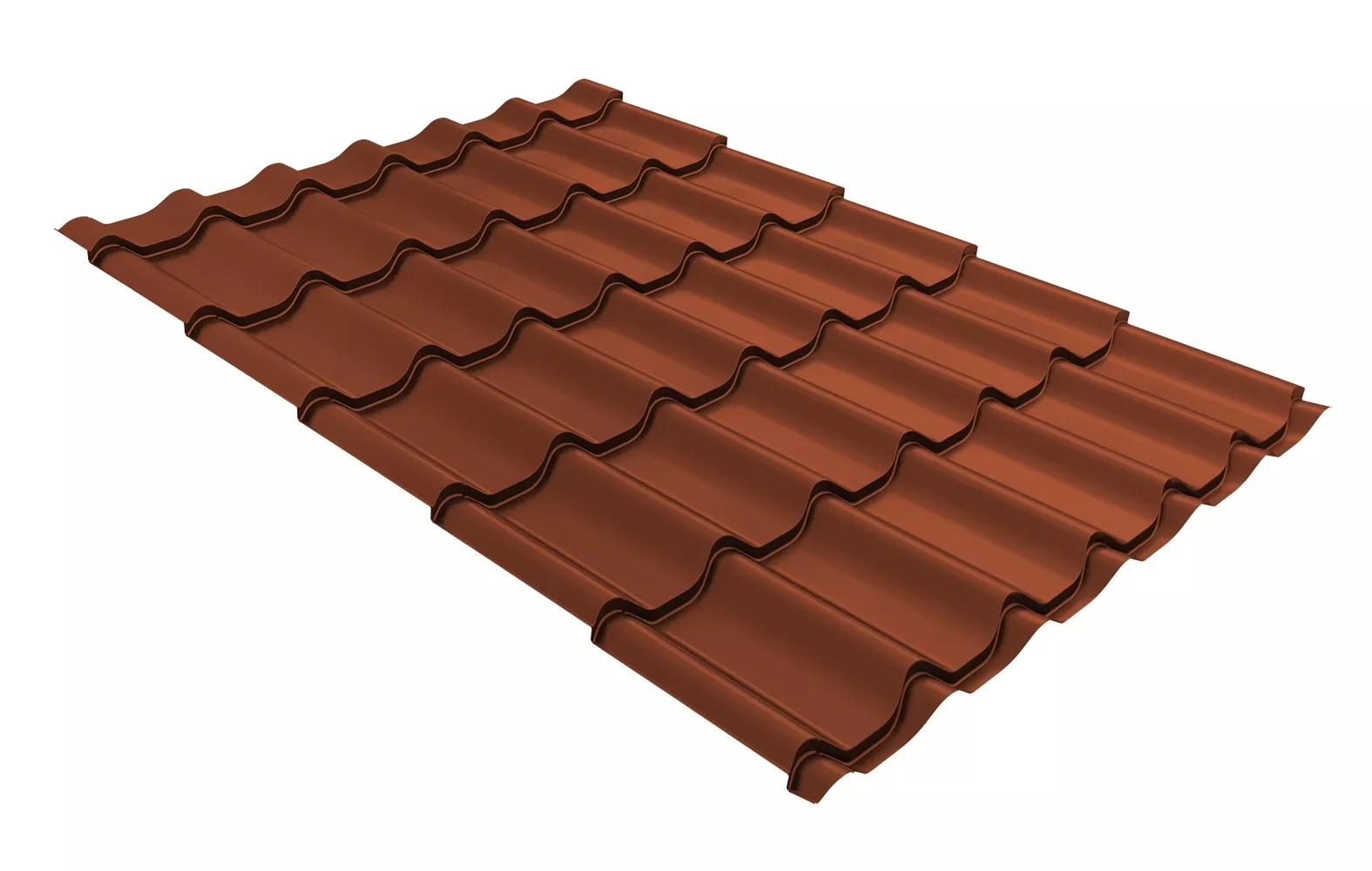 Металлочерепица классик 0,5 Велюр RAL 8004 терракота