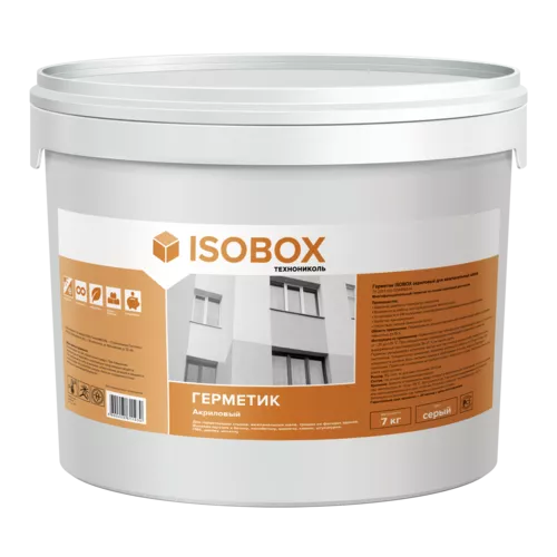 Герметик ISOBOX Акриловый для межпанельных швов (серый), 7кг