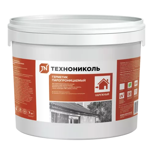 Герметик ТЕХНОНИКОЛЬ Паропроницаемый Акриловый (наружный А), 7кг