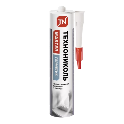 Герметик ТЕХНОНИКОЛЬ силиконизированный для ОКОН и ДВЕРЕЙ белый 280 мл. (12 шт.)