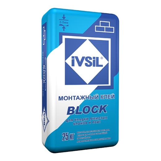 Клей монтажный IVSIL BLOCK 25кг (48)